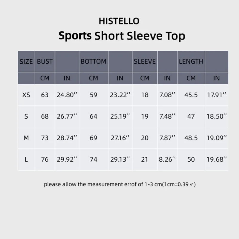 HISTELLO Sports Short Sleeve Top Women Gym Yoga Top Workout Clothes Sports T Shirt Fitness Activewear Running Tight Tops