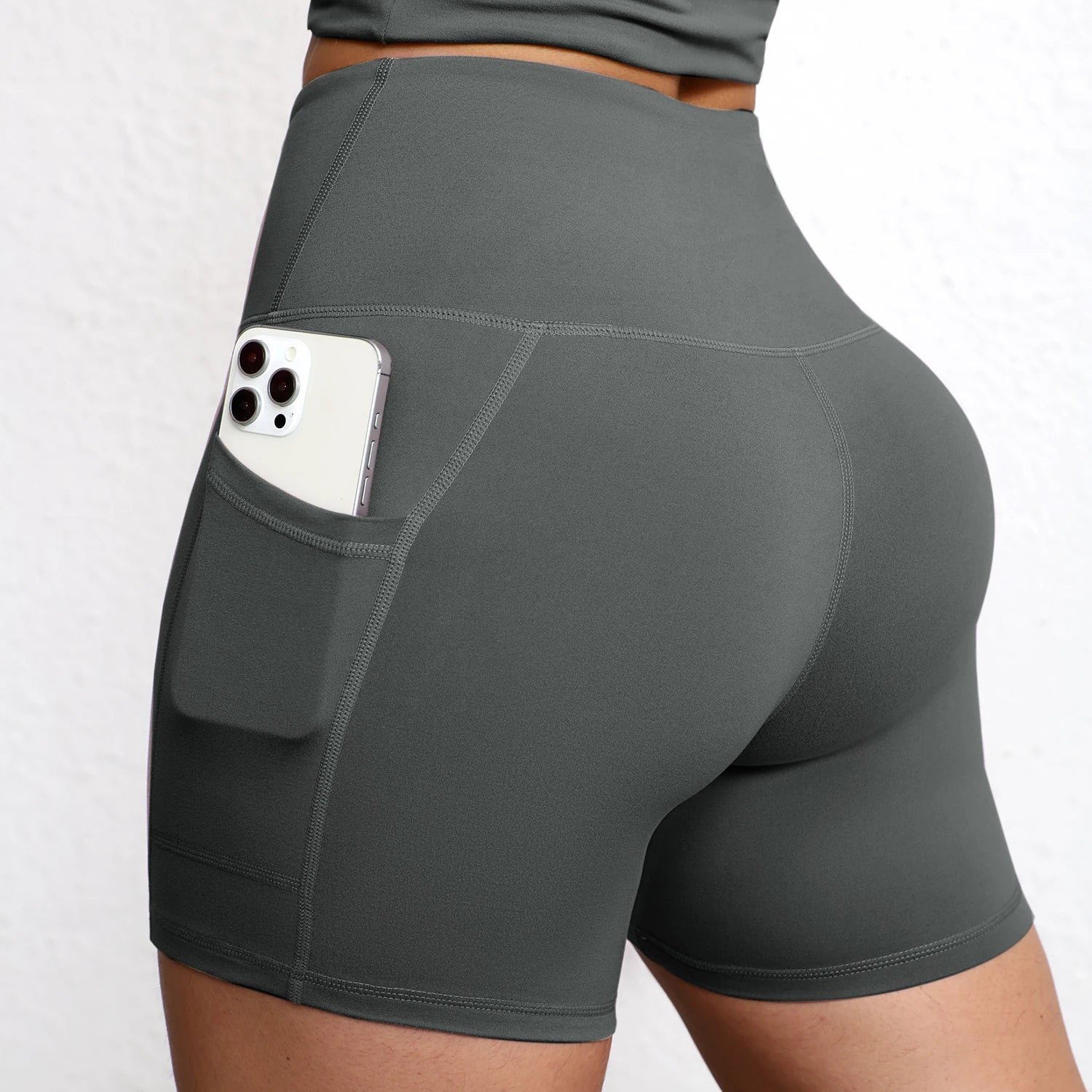 Women High Waist Pocket Yoga Sport Biker Shorts Leggings For Fitness Lift Hips Running Workout Yoga Pant