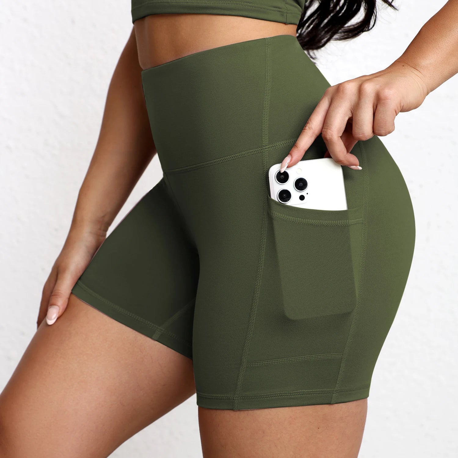 Women High Waist Pocket Yoga Sport Biker Shorts Leggings For Fitness Lift Hips Running Workout Yoga Pant