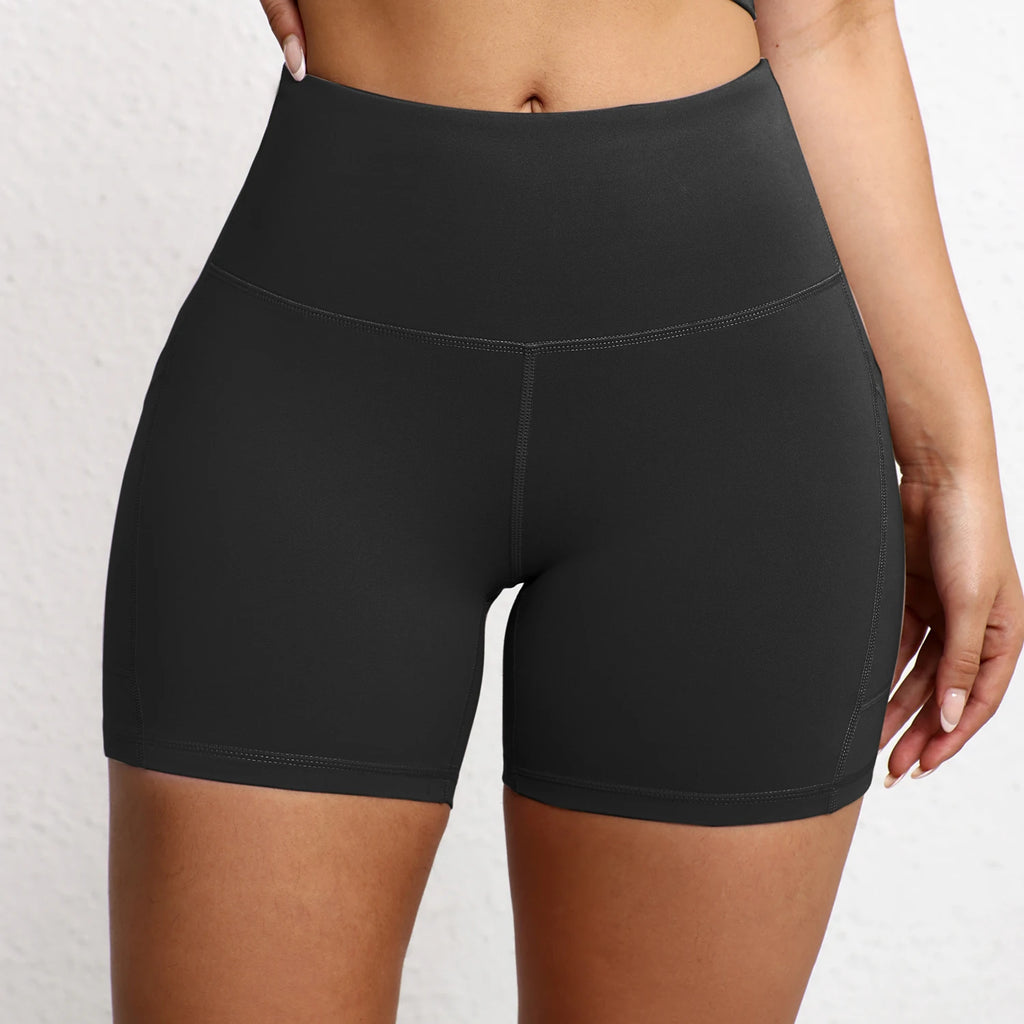 Women High Waist Pocket Yoga Sport Biker Shorts Leggings For Fitness Lift Hips Running Workout Yoga Pant